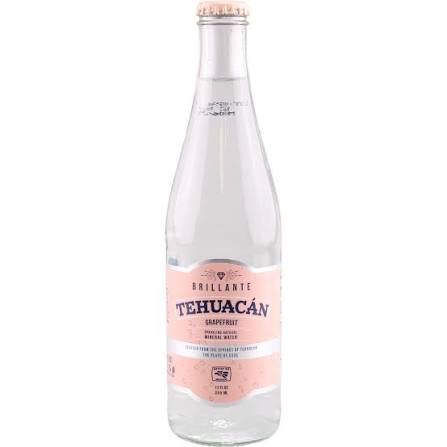 Agua mineral con toronja Tehuacán botella de 12 oz