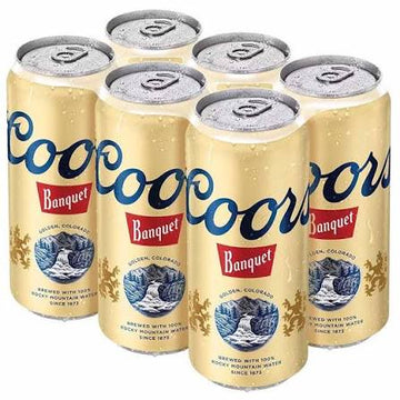 Six pack de latas de 12 oz de Coors Banquet