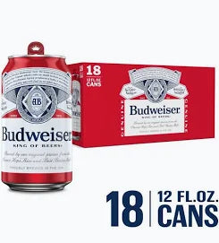 Budweiser 12oz Cans 18-Pack