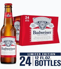 Budweiser 12oz Bottles 24-Pack